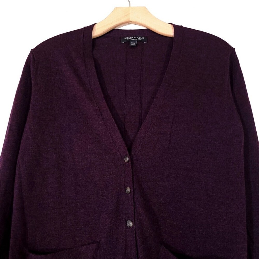 NEW Banana Republic 100% Merino Wool Boyfriend Cardigan Button Down Sweater XXS - Picture 3 of 9